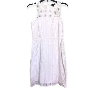 Banana Republic Sleeveless Dress Eyelit White